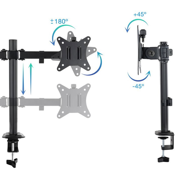 Tooq Soporte de Mesa para 2 Pantallas 17''-27'', Negro